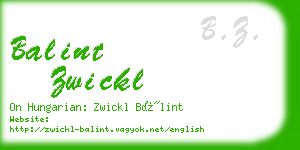 balint zwickl business card